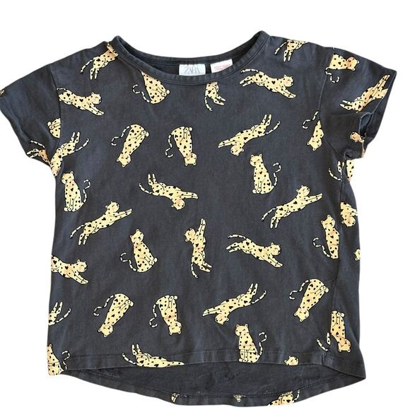 Zara Other - ZARA Girls Gray Leopard Top Size 4-5y
